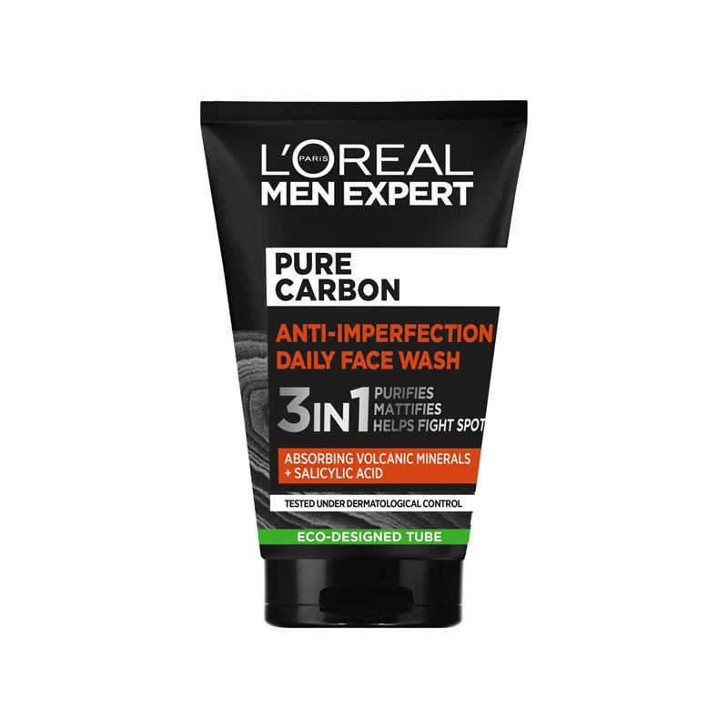 L'Oreal Men Expert Pure Carbon Anti Imperfection 3 in 1 Daily Face Wash  100ML